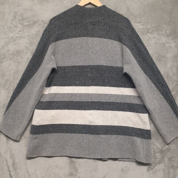 Old Navy Gray Charcoal Striped Open Front Cardigan Sweater Size L - Picture 6 of 7